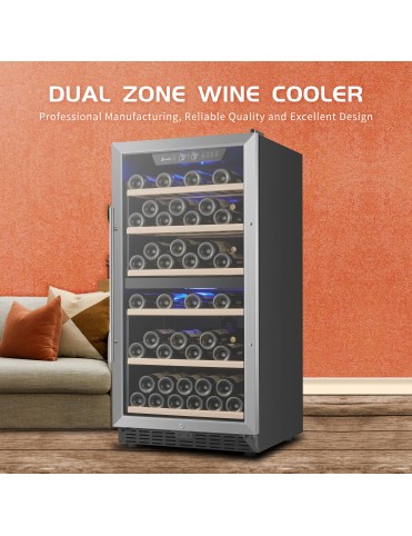LW72DEU – Freistehender Weinkühlschrank mit zwei Zonen für 69 Flaschen