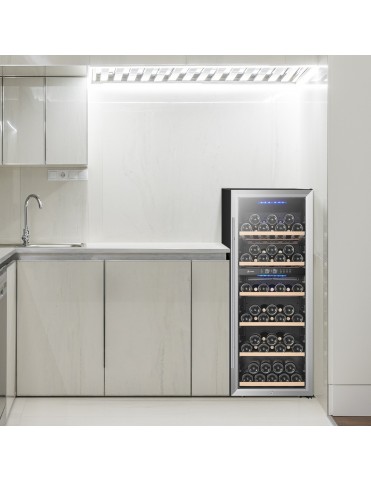 LW80DEU - freistehender Zweizonen-Weinkühlschrank mit 64 Flaschen, 190 Liter
